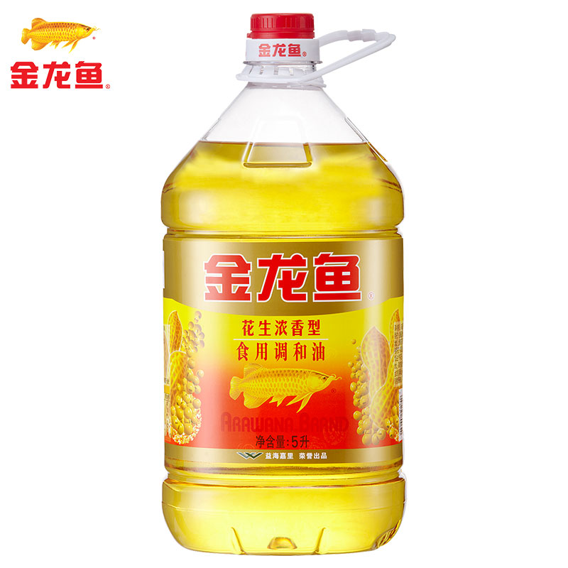 【天猫超市】金龙鱼 食用油 花生食用调和油 浓香型 5L/桶