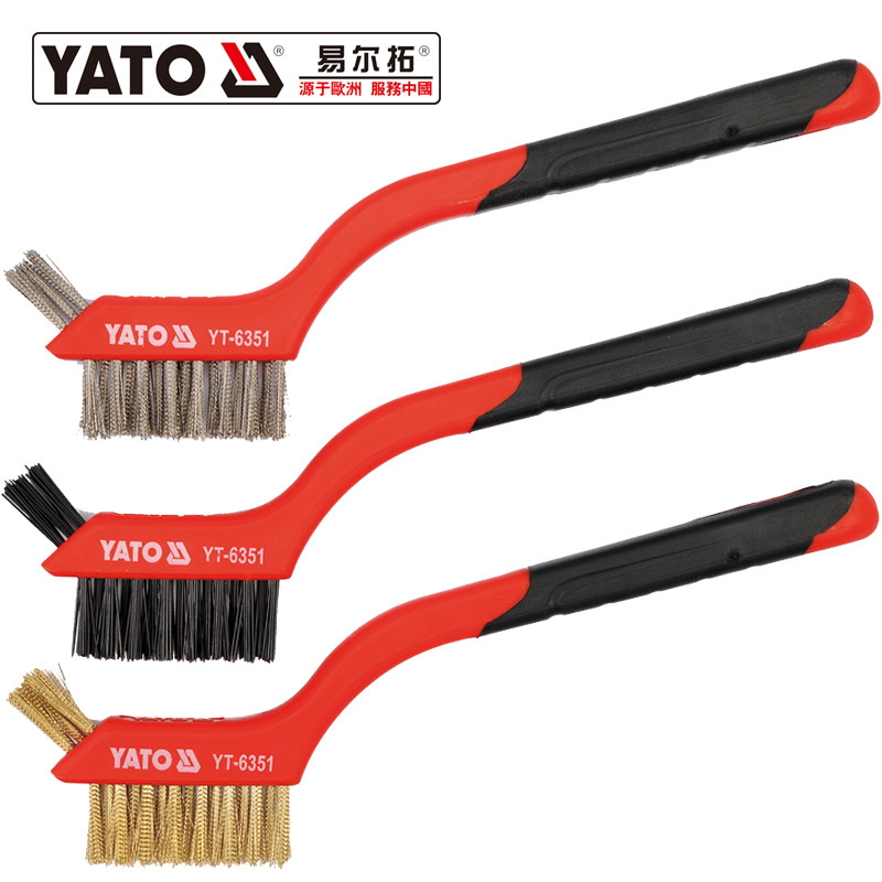 Easy Tul Tuo Original tool plastic handle steel wire brush 3 pieces of brass wire brush cleaning brush with exception of paint rust brush YT-6351