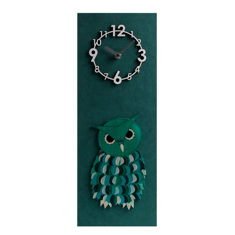 South Korea Import Hanging Bell Brief Modern Home Decoration Handpainted 3D Owl Book House Hanging Bell Creative Gift Wall Clock