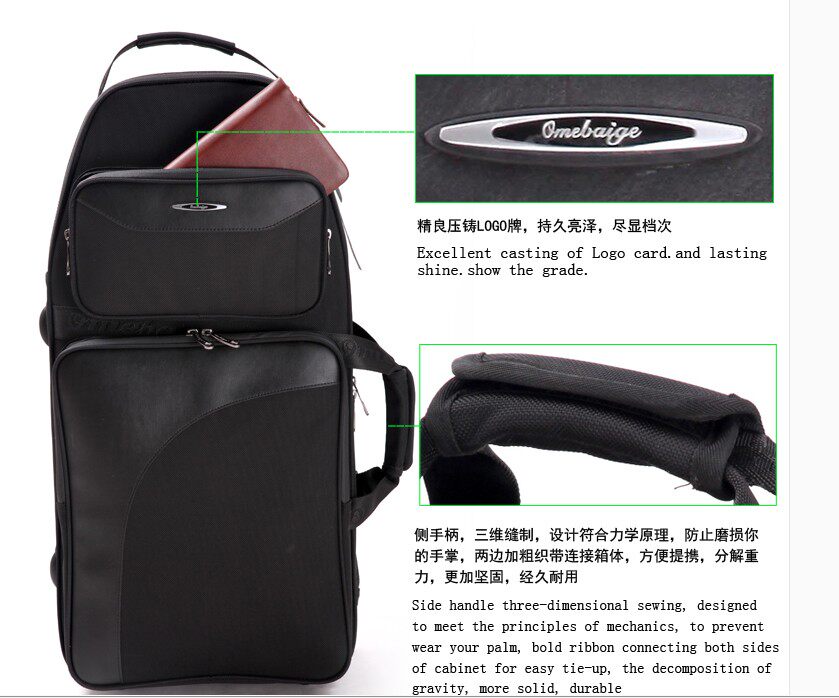 European and American 100 Gbaron large tube double shoulder bag portable nylon bag portable accompanying light body musical instrument containing box