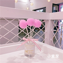 Girl heart room bedroom perfume pink marshmallow aromatherapy rattan essential oil decoration fur ball glass bottle ornaments