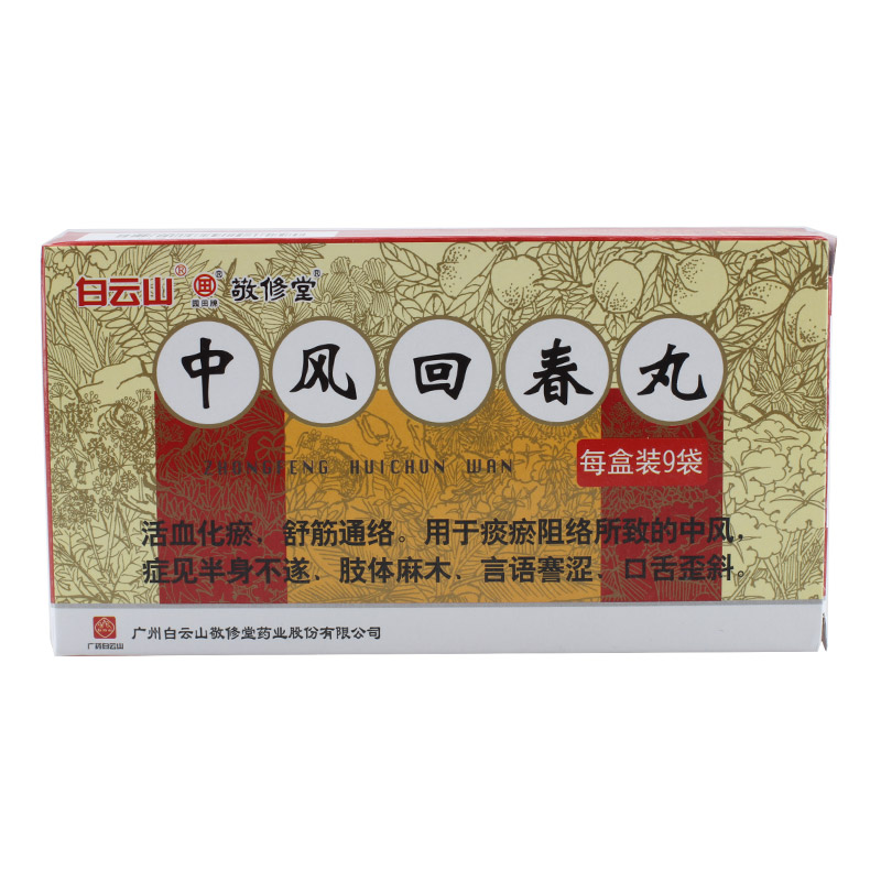 白云山 中风回春丸 1.8g*9袋/盒