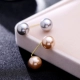 Phiên bản tiếng Hàn của từ trâm ngọc trai pin thời trang hoang dã pin pin hai đầu ngọc trai cong kim chống ánh sáng cổ áo