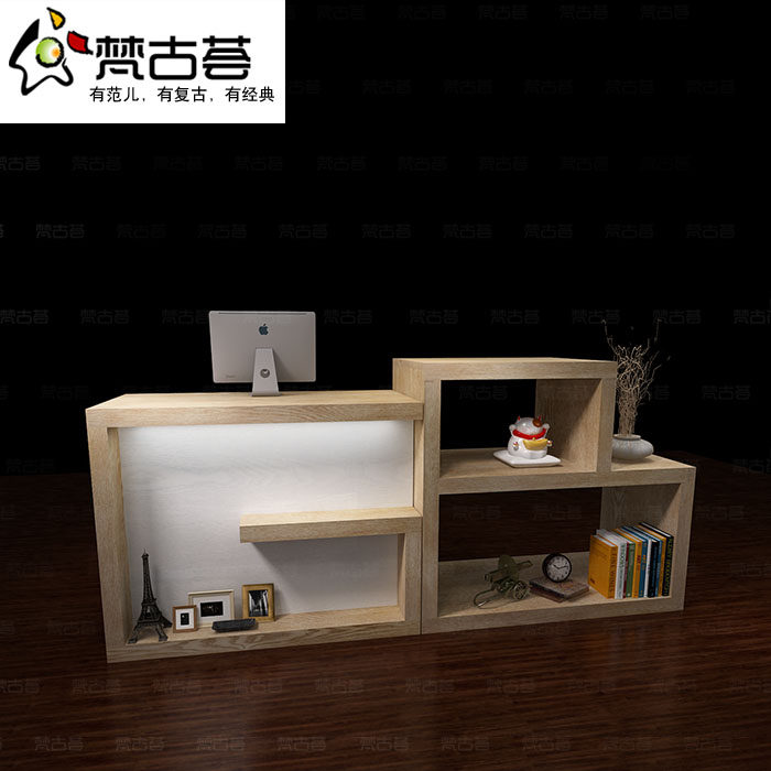 Brief Retro Style Sculpture Flower Baking Paint Clothing Store Cashier Counter Corner Beauty Hair Shop Front Desk Bar Counter Desk