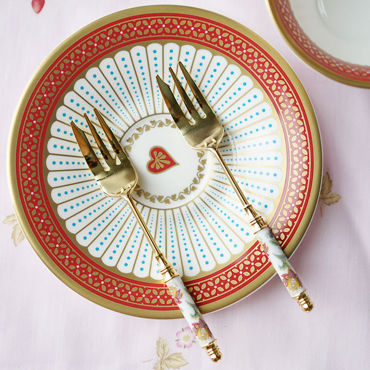 Spot Minton Minton Haddon Hall Ceramic Gilded Snack Fork Cake Fork gift box