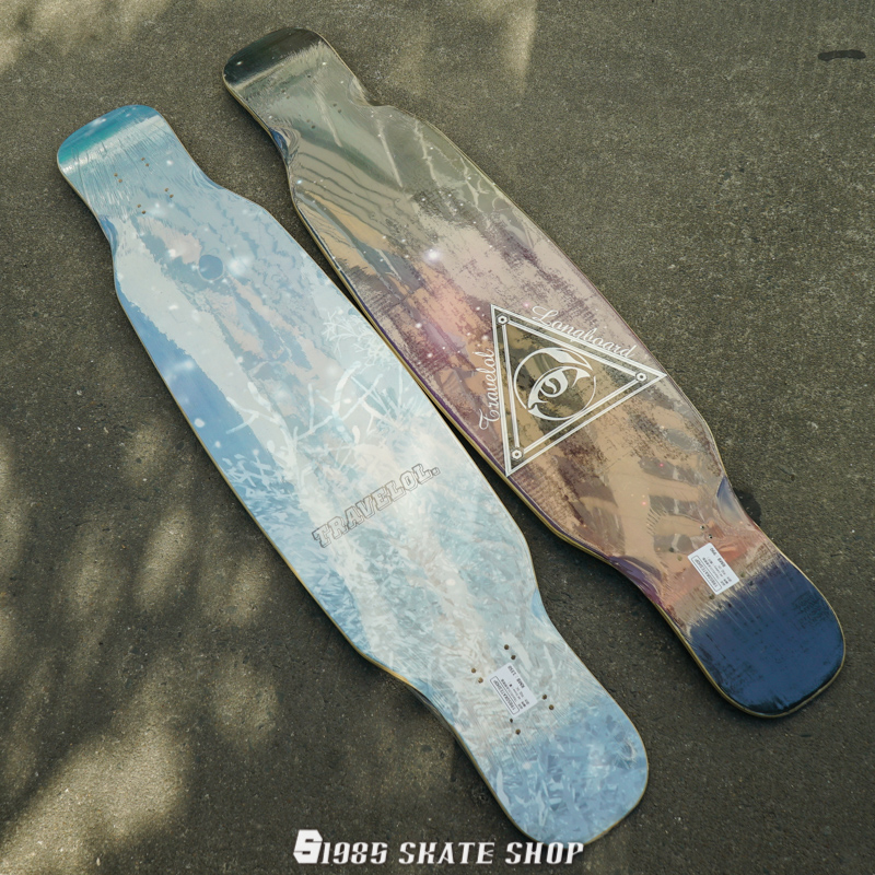 Hong Kong TRAVELOL Long board dance board Veneer Face to Brush Street Dancings Flat Flowers 1985 Skateboard Shop