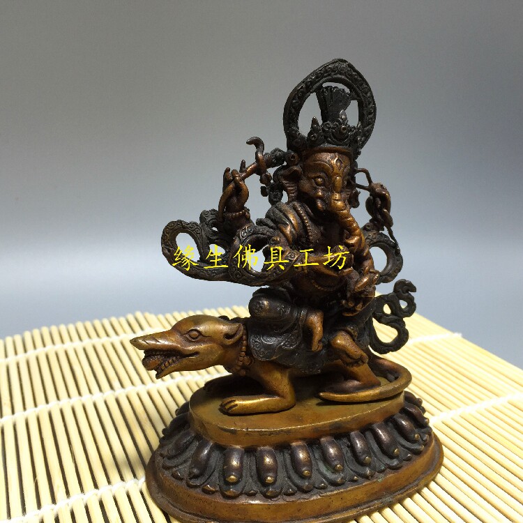 Fate Buddha furniture imported from Nepal handmade bronze carving elephant trunk God of wealth Buddha statue