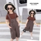 Trang phục dành cho phụ huynh-trẻ em Phụ nữ mặc dây đeo quần ống rộng phù hợp với mùa hè 2018