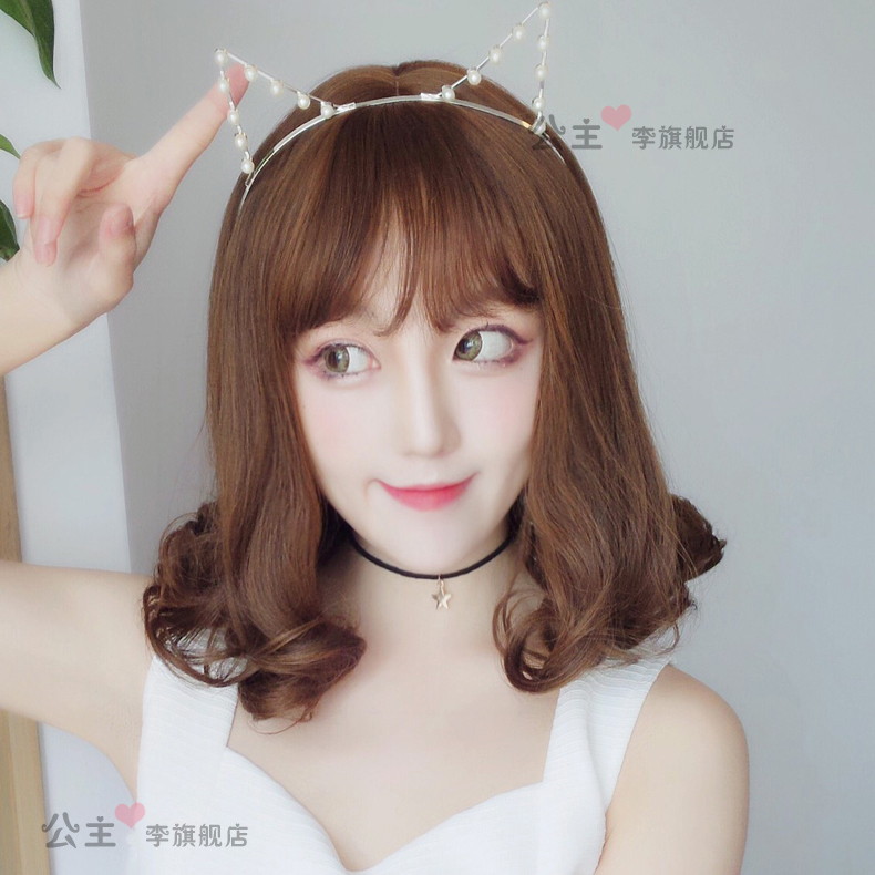 梨花头假发 女生假发 女长卷发大波浪逼真 中长发梨花头卷发