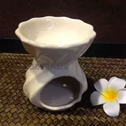 Thái Lan Lò nung hương liệu lớn Spa Lò hương liệu gốm Lò tinh dầu Lò hương liệu Đèn dầu thơm trắng Lò dầu thơm - Tinh dầu điều trị