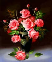 Печать 5D Diamond Painting New Living Room Restaurant Dot Diamond Cross Stitch маленькая спальня ваза цветочная бутылка Flower слегка бриллиантовая вышивка