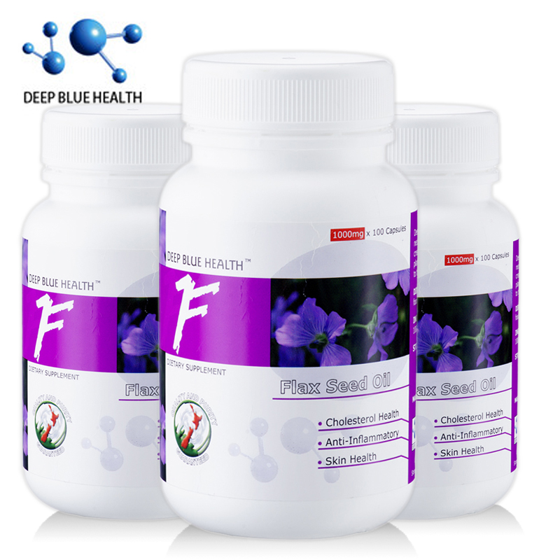 深蓝健康 亚麻籽油软胶囊 Omega-3 欧米伽3亚麻酸木酚素原装进口