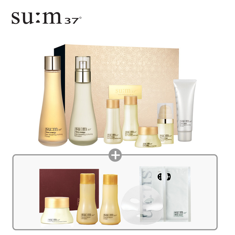 韩国LG直邮su:m37/苏秘 时间能量新肌柔肤水乳礼盒套装 新肌修复