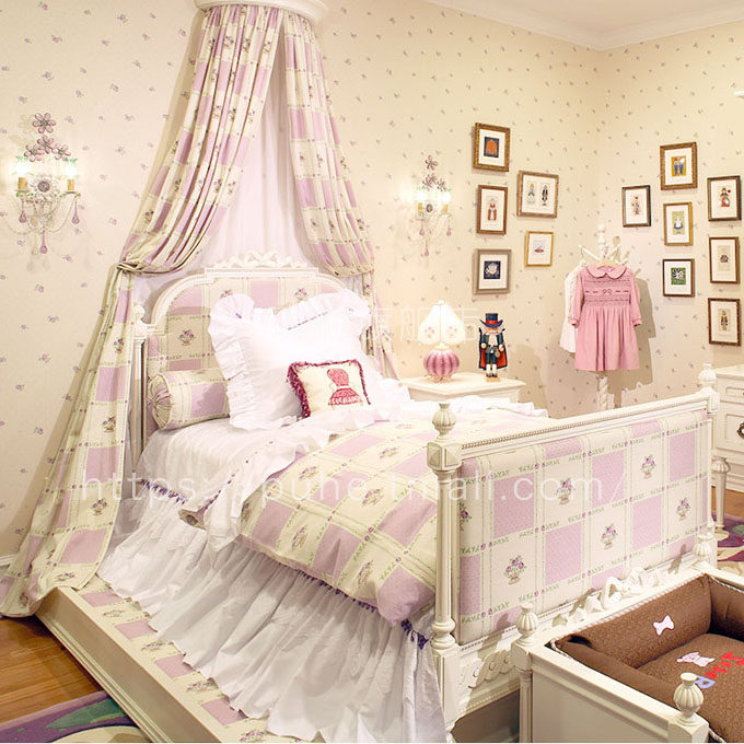 Children's bed girl princess bed single bed 1 5 meters European pink multifunctional combination creative bed solid wood
