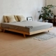 Đơn giản giường tatami ngắn giường gỗ sồi khung đen óc chó màu đỏ giường giường ngủ mà không cần tùy chỉnh giường Bắc Âu căn hộ nhỏ - Giường