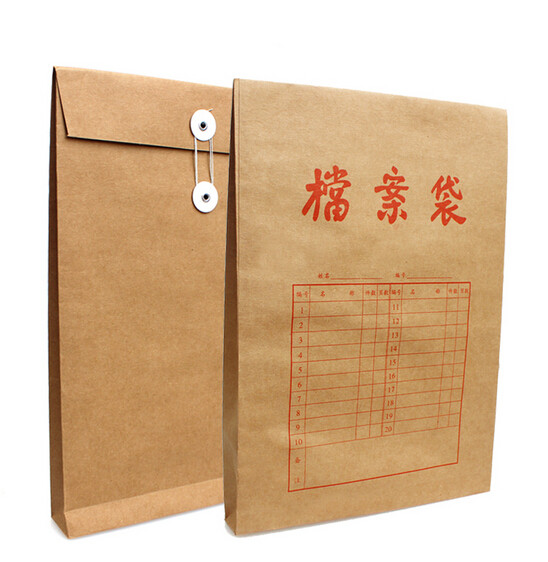 A4 Archive Bag Kraft Paper Kit Tender Bag Bottom 3 8cm Archives Paper Bag Office Supplies Wholesale Bifacial Kraft Paper Archival Bag