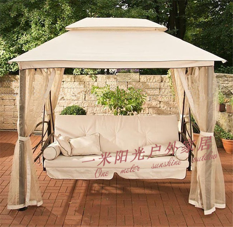 Waterproof Patio Trio Seat Double position Chairlift Balcony with Terrace Bed Iron Art Outdoor Rocking Chair Indoor outside Swing Swing