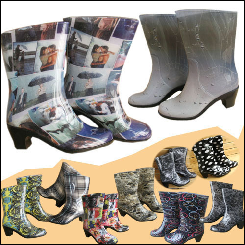 High-Heeled Fashion Rain Boots for Adults, Crystal Rain Shoes, Mid-Calf Rain Boots, Water Shoes, Water Boots, Slip-On Shoes, Women's Style