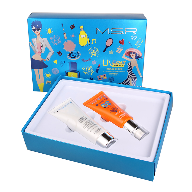 莱仕防晒隔离套盒遮瑕晒后修护SPF30深层清洁保湿护肤品专柜正品