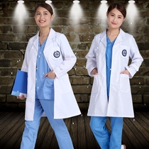 Korean version of the doctors uniform long-sleeved semi-permanent white coat short-sleeved nurse beauty salon embroidery division overalls mens and womens oral