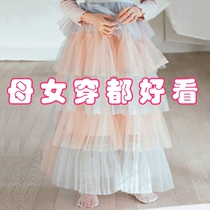 Childrens Tennis Dress 2022 Spring Autumn New Childrens Clothing Girl Cake Dresses In Long Style Fluffy Yarn Skirt Summer Half Body Dress