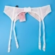Boutique Ladies Garter Trắng Satin Lông mi Ren kim loại SMLXL