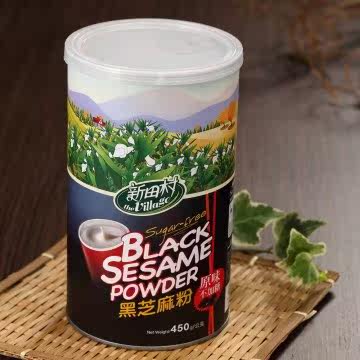 【新田村】黑芝麻粉_原味不加糖2罐组 (450g/罐)台湾官网直邮进口