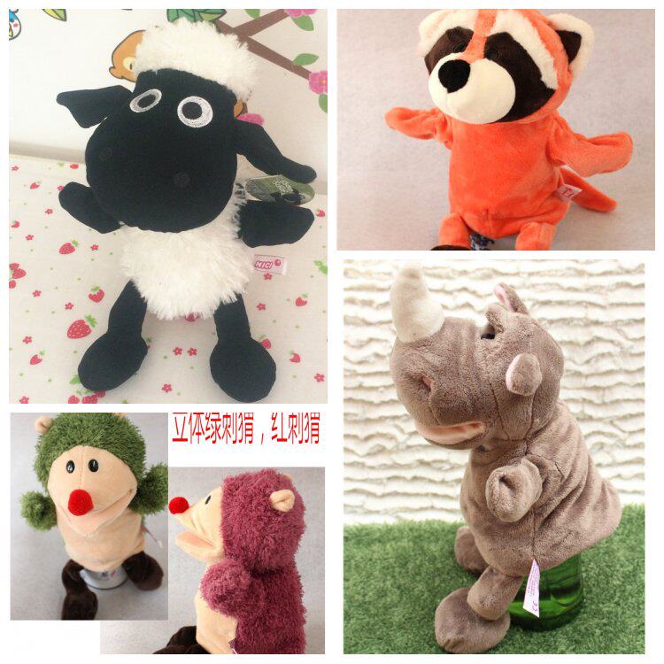 302 Fox Bear Three-dimensional Animal Hand Puppet Tiger Deer Lion Monkey Baby Tell Story Toy Mouth Will Move