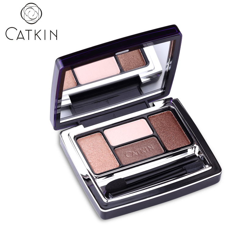 Catkin/卡婷幻影琉璃四色眼影盘 裸妆珠光眼影盒大地色烟熏不晕妆