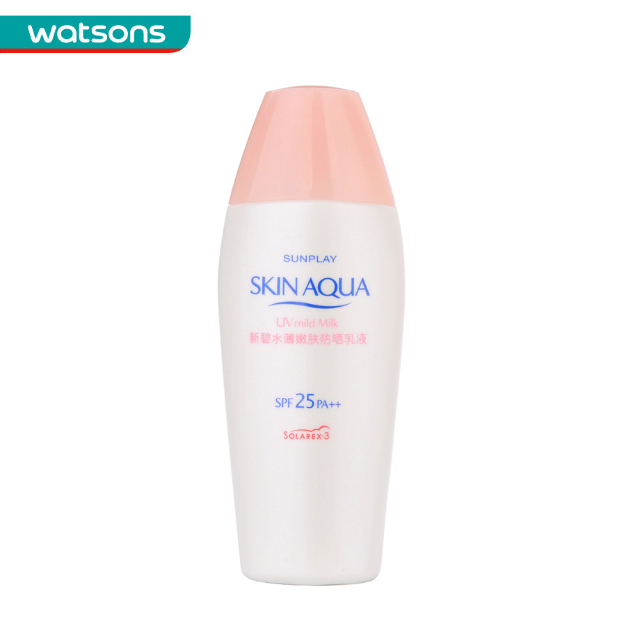 【屈臣氏】 SUNPLAY曼秀雷敦新碧水薄嫩肤防晒乳SPF25PA+防晒霜