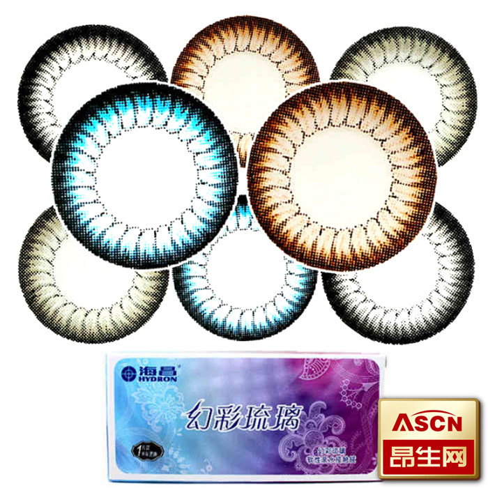 买2送二 海昌混血美瞳半年抛大小直径彩色隐形近视眼镜1片装TF