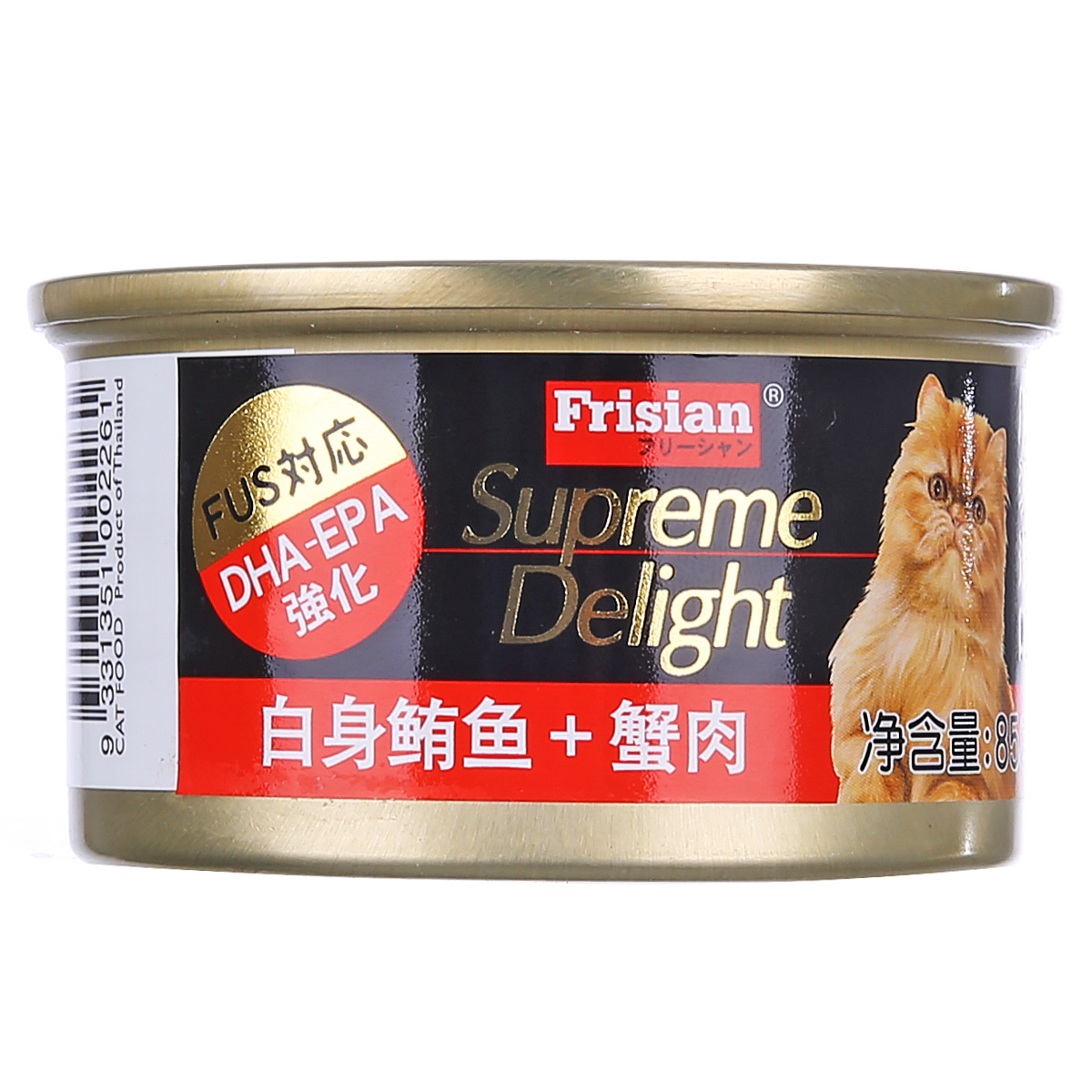 波奇网 宠物猫零食富力鲜白身鲔鱼蟹肉金罐85g猫罐头湿粮幼猫零食