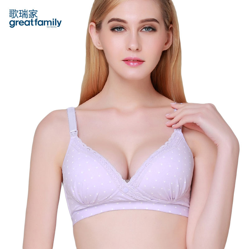 乐友孕婴童歌瑞妈妈孕妇内衣喂奶胸罩印点模杯前交叉哺乳文胸