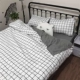 Bộ đồ sọc kẻ sọc tối giản Bắc Âu Bộ đồ bốn mảnh 1,5 / 1,8m