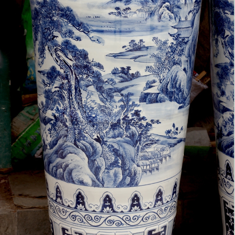 Jingdezhen blue and white porcelain hand - made splendid sunvo goddess of mercy bottle of large vases, home sitting room hotel decoration furnishing articles
