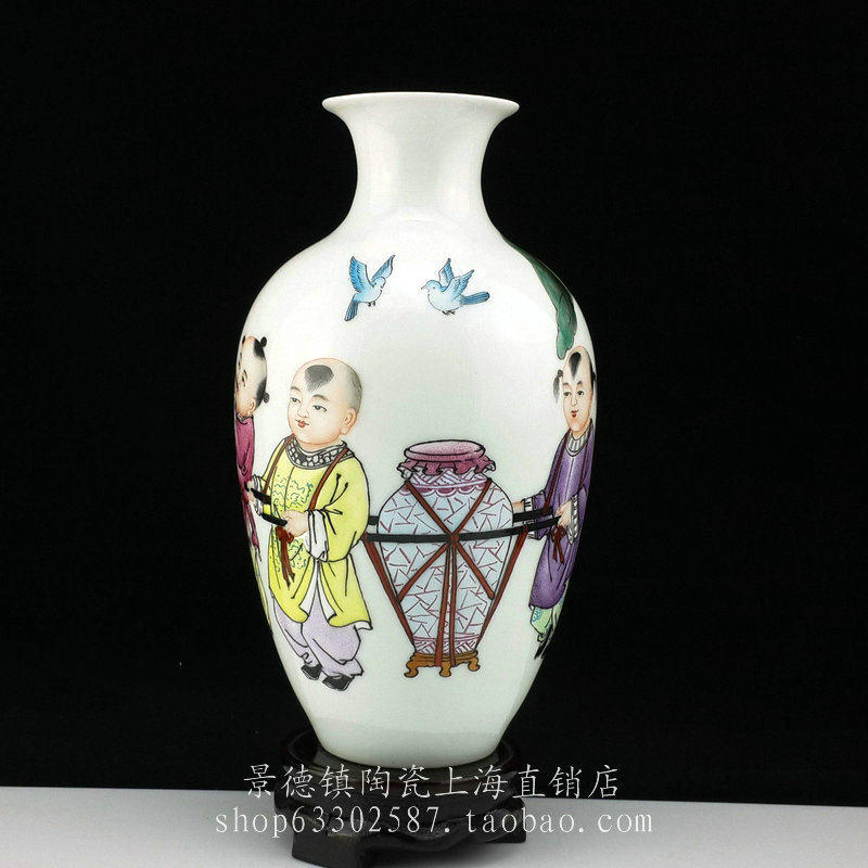 Jingdezhen porcelain hand-painted antique pastel children play picture 