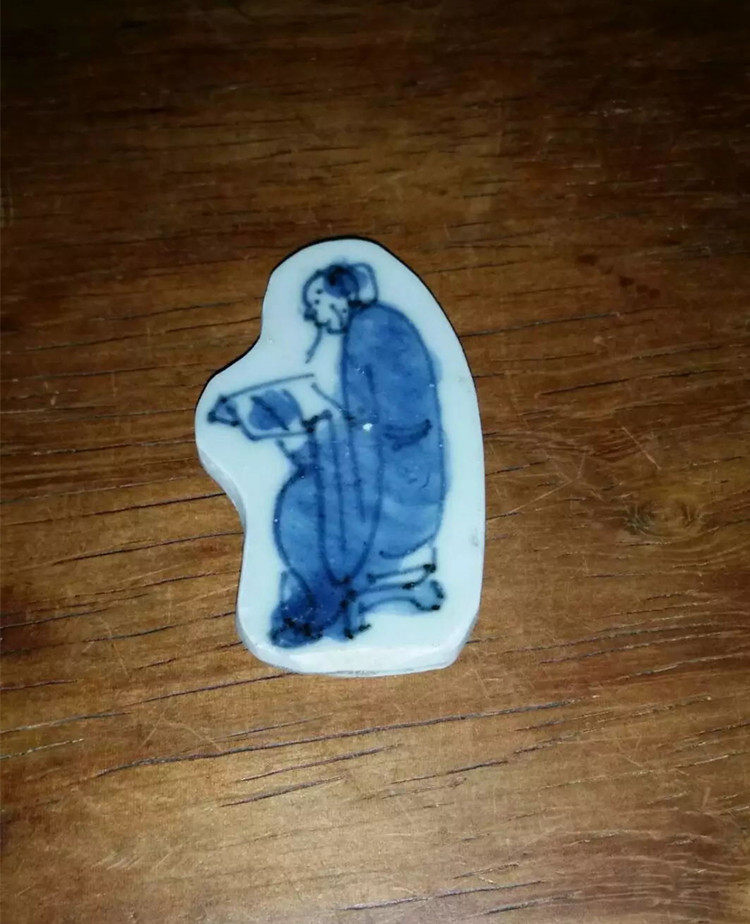 Bag Old Fidelity Ming Dynasty Green Flowers Complete Figure Figu Porcelain Pieces Pendant Old Porcelain Pieces Pendant Antique Ancient Play