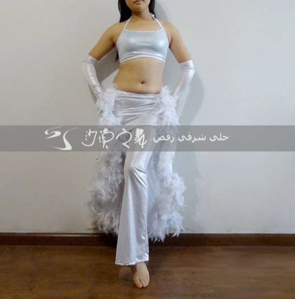 Belly dance plays out the feather and set to do the desert dance.