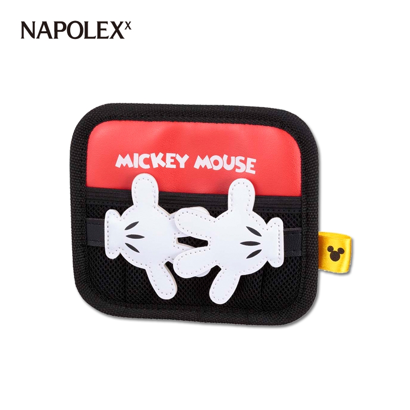 正版 NAPOLEX米奇 车用置物袋 卡通车载多功能储置物盒手机收纳袋