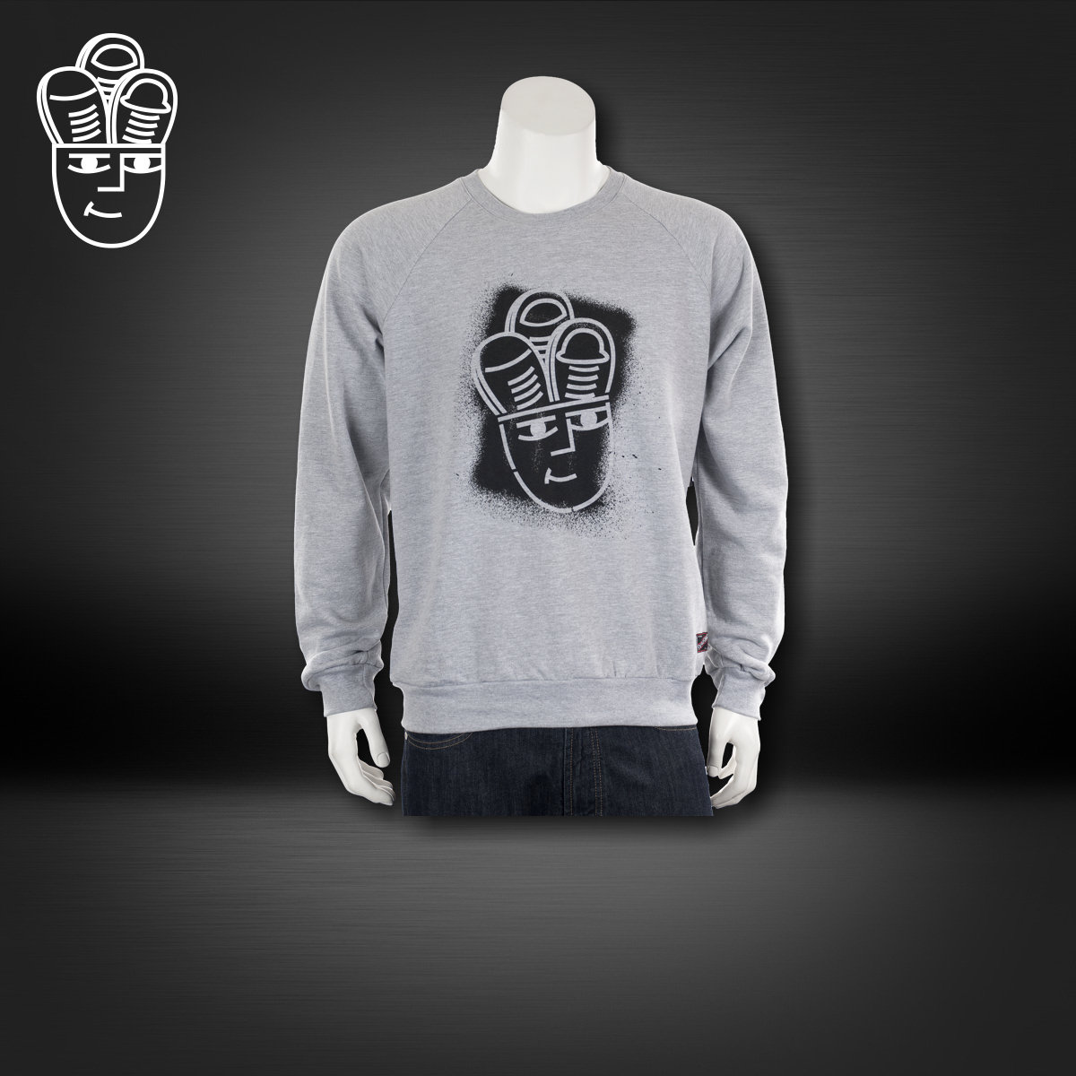 SNEAKERHEAD 美产精品 灰色时尚Logo套头衫 男子运动全棉卫衣