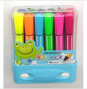 Hobby 1771 Fat Chai Water Color Pen Large capacity large pen head 12 18 18 color 24 color washable watercolor pen