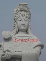 Stone carving Mazu statue carving Mazu cultural statue marine cultural characteristic statue River statue Mazu White Jade