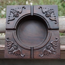 Yuanming Green tea tray factory carved ebony ashtray Blessing star high-grade crafts gift good products