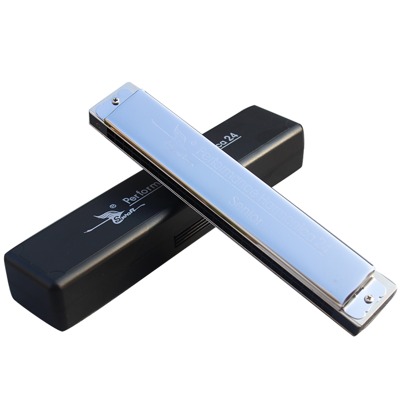Swan 24 holes retone playing harmonica with harmonica silver harmonica with gift violin sterilized cotton