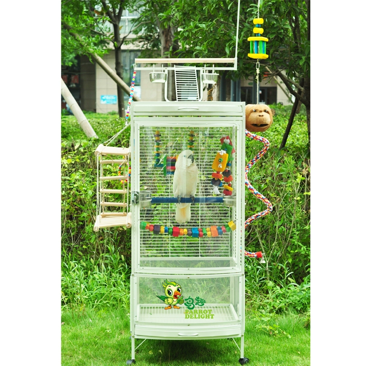 Parrot Cung cấp Lồng Xám Vẹt hướng dương Mini King Kong Lồng acrylic Lồng đi kèm với thanh chà - Chim & Chăm sóc chim Supplies