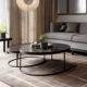 Nordic Sắt bàn cà phê bảng gỗ tròn rắn hiện đại nhỏ gọn phía phòng khách sofa kích thước một vài đồ nội thất nhà thiết kế thời trang - Bàn trà
