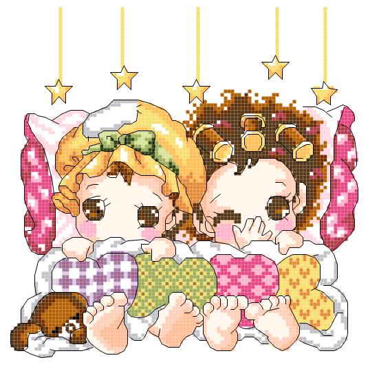 Cross embroidery electronic drawings 4260 Happy partner Hold pillow picture 101W*102H23 color PAT source file