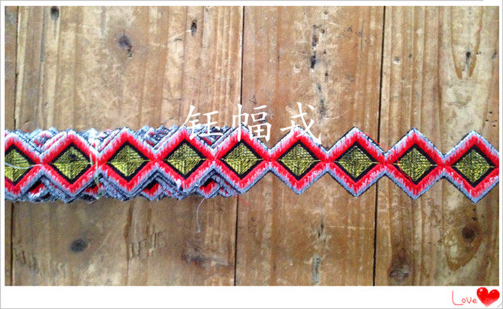 Ethnic Accessories Yunnan Impressions of Embroidery Sticky Glue Lace National Clothing Stage Dress