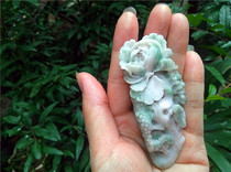 Tianjiao Natural Jade Single Jade Hibiscus Red Handpiece Beauty Ladies Male and Ladies Jade Promotional Hot Sale