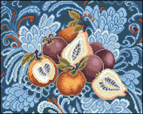 Cross-stitch electronic drawing 3391 Fruit 36 ​​dining room dining room 164W*130H26 color XSD source file